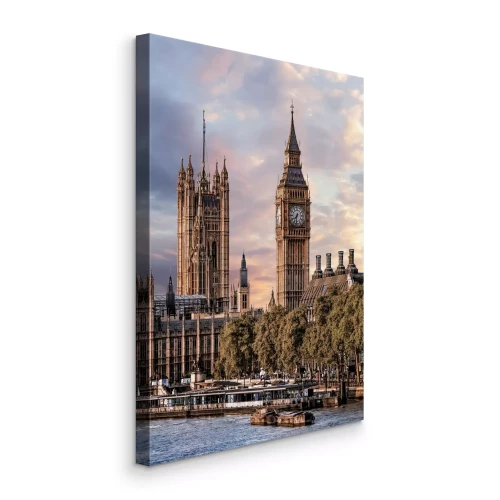 Canvas Het Gouden Parlement in het licht van de zonsondergang