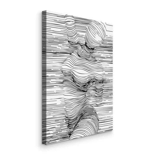 Canvas De illusie van lijnen die het lichaam van een vrouw schilderen