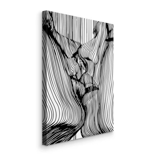 Canvas Romantische vrouwen kussen scène lijn illusie