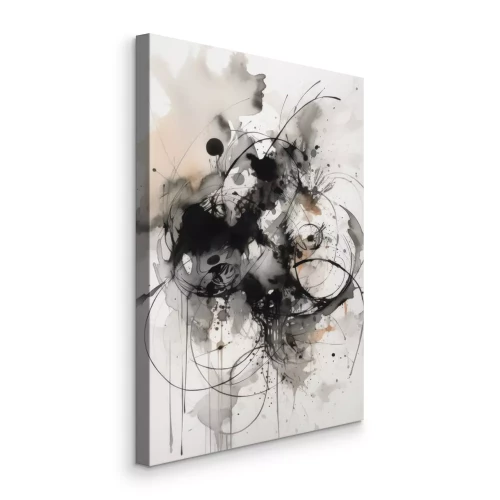 Canvas Een explosie van inkt in een organische structuur