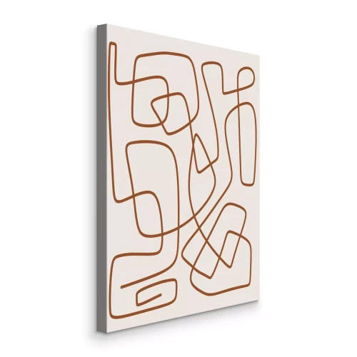 Canvas Een doolhof van bruine strepen op een lichte achtergrond