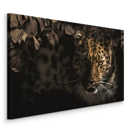 Canvas Portret van een tijger met een doordringende blik