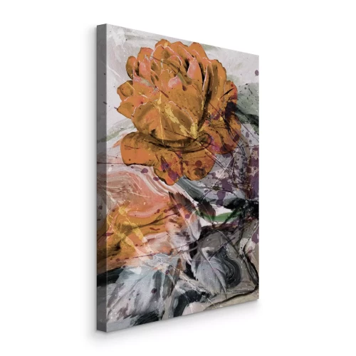 Canvas Delicate oranje rozen geschilderd in waterverf