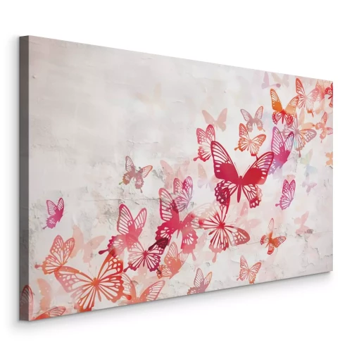 Canvas Subtiele vlinders in pastelwaterverf