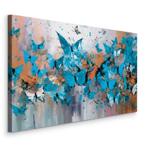 Canvas Subtiele aquarelvlinders in beweging