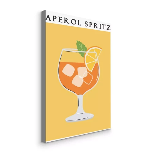 Canvas Klassieke Aperol Spritz met een sinaasappelschijfje