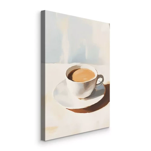 Canvas Kunstzinnige afbeelding van een kopje zwarte koffie