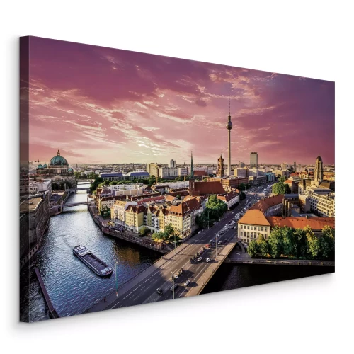 Canvas De brug en de historische gebouwen van Berlijn