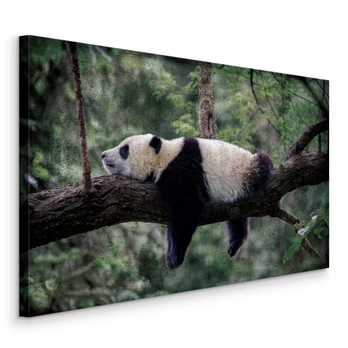 Canvas Een boomhut voor panda&#39;s tussen de bladeren