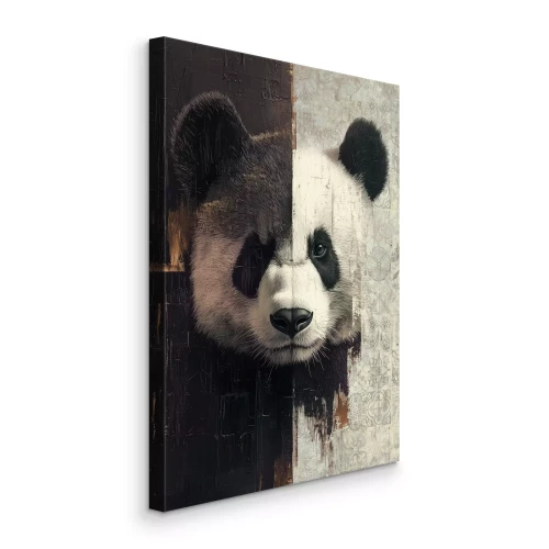 Canvas Panda tegen een betonnen muur