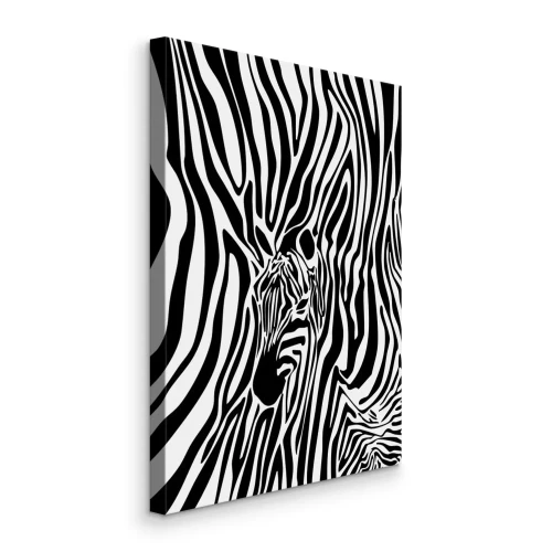 Canvas Illusie met een zebra-imitatie