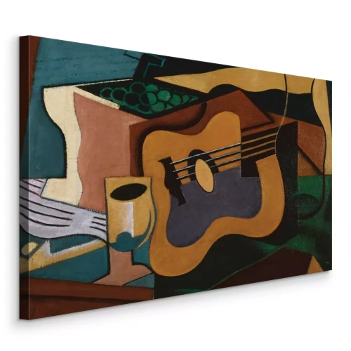 Canvas Klassieke gitaar tussen vormen