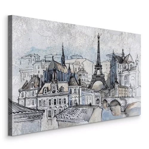 Canvas Een schilderachtig uitzicht op de skyline van Parijs