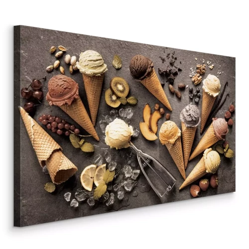 Canvas IJshoorntjes met een overvloed aan fruitsmaken