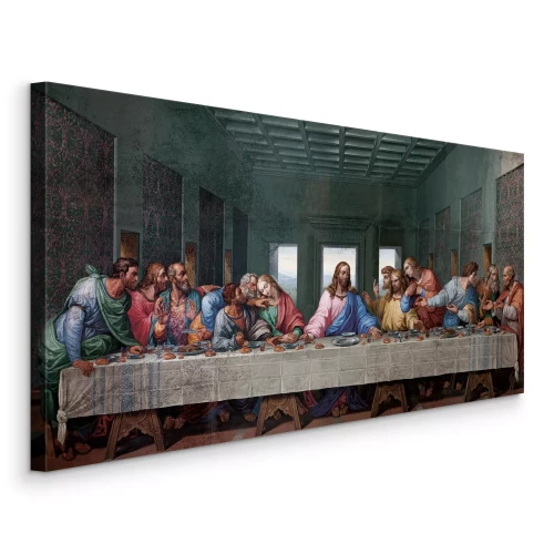 Canvas Religieus schilderij van het Heilig Avondmaal