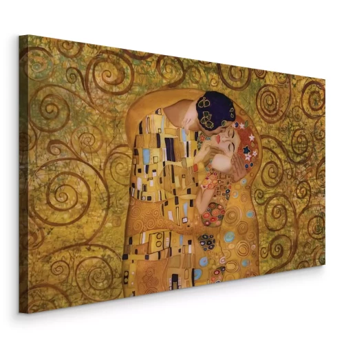 Canvas Een artistieke herinterpretatie van Klimts De Kus