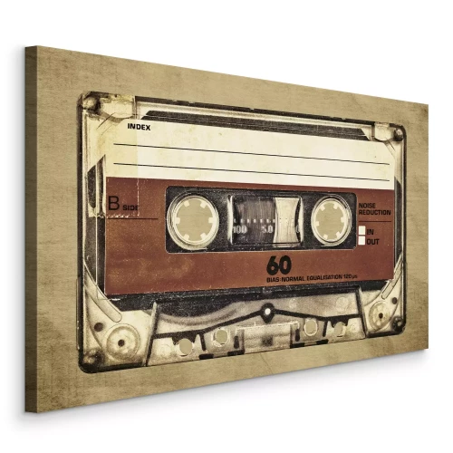 Canvas Vintage cassette-illustratie