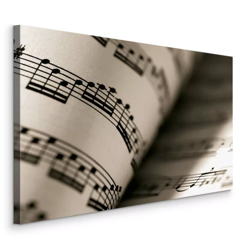 Canvas Artistieke close-up van een muziekpartituur