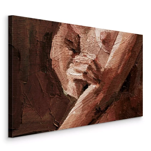 Canvas Geschilderd vrouwelijk silhouet