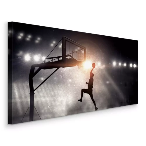 Canvas Basketbal schot naar de basket