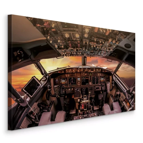 Canvas Uitzicht op de lucht vanuit de cockpit
