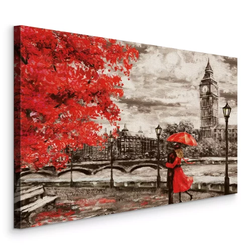 Canvas Een wandeling door Londen in de armen van de herfst