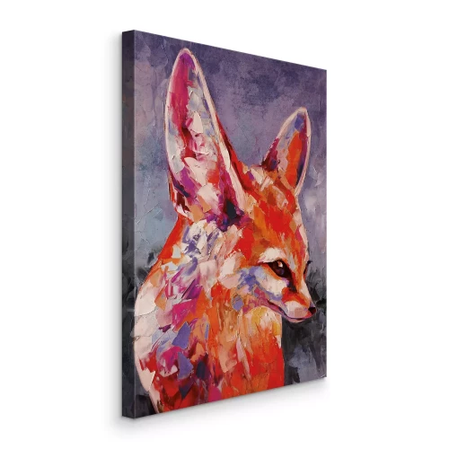 Canvas Een rode vos in een pittoreske aquarel