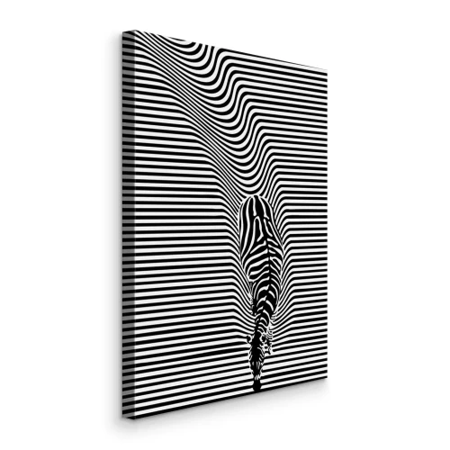Canvas Zwart-witte lijnen in een zebra-illusie