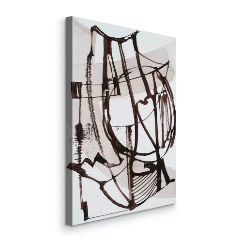 Canvas Uitdrukking van bruine lijncontouren