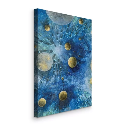 Canvas Een sterrenstelsel met roterende bollen