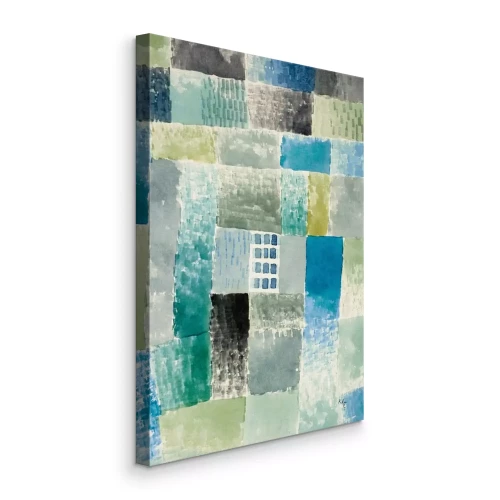 Canvas Geometrische blauwe velden