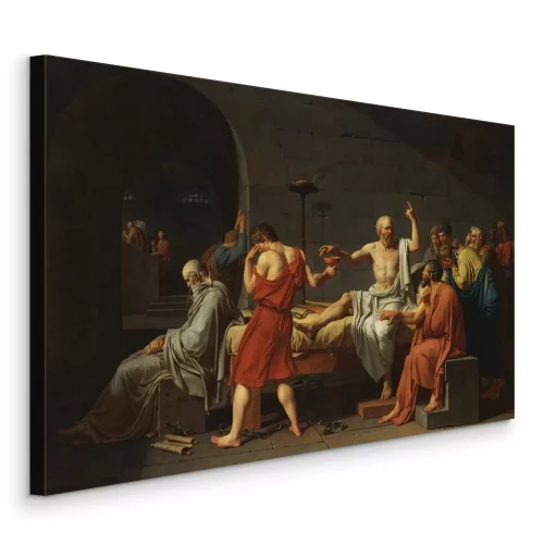 Canvas Een filosoof met zijn geliefden in een donker interieur