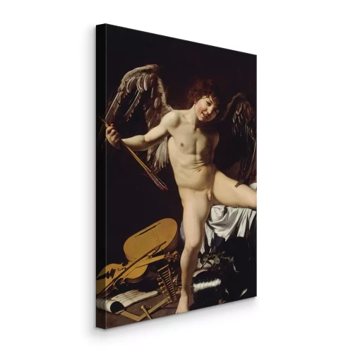 Canvas Engelachtige figuur van een man met vleugels