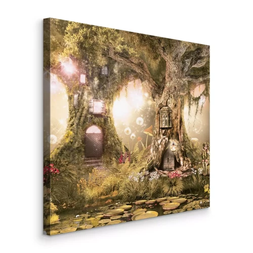 Canvas Een magisch land vol weelderige vegetatie