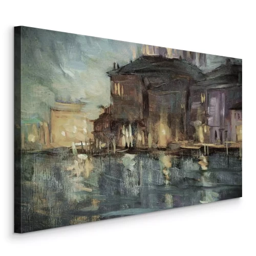 Canvas Venetiaanse gebouwen in een pittoreske omgeving