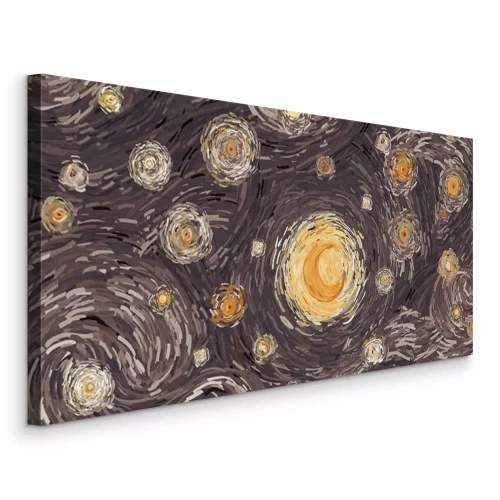 Canvas Magische nachthemel met maan