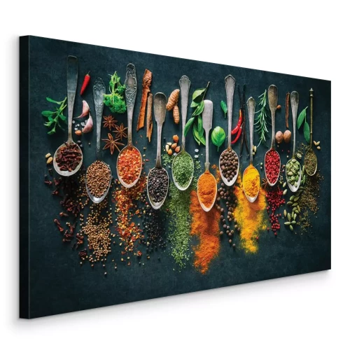 Canvas Elegante lepels met diverse kruiden