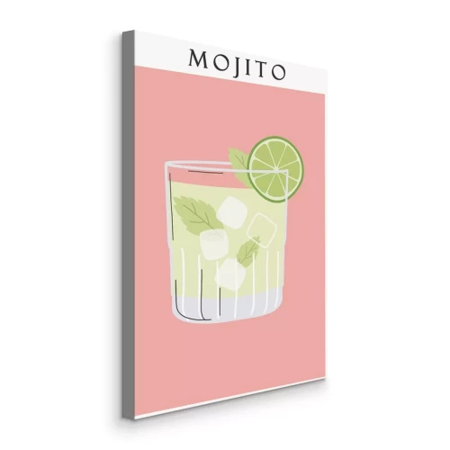 Canvas Mojito met groene muntblaadjes en verse limoen