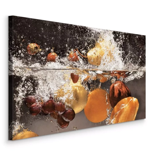 Canvas Vers fruit dat in het water valt