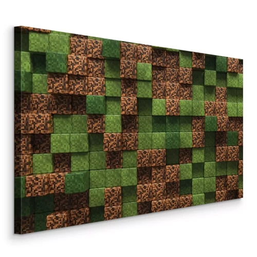Canvas Minecraft-spelblokken in een driedimensionale versie