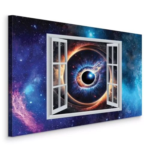 Canvas Een kosmisch oog in het open raam van sterrenstelsels