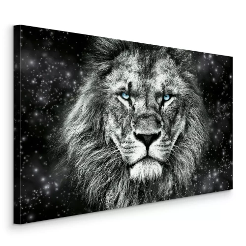 Canvas Portret van een woeste tijger in het zwart