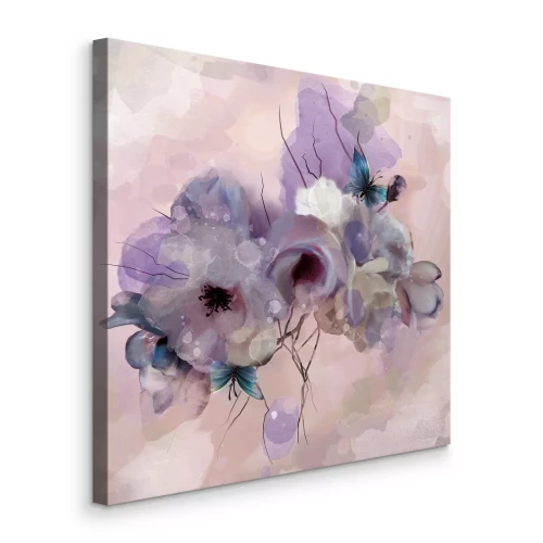 Canvas Een subtiele aquarel van rozen in pasteltinten