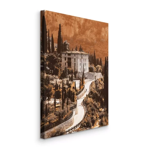 Canvas Rustiek huis in de Toscaanse heuvels