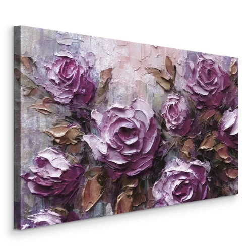 Canvas Delicate aquarelrozen tegen een betonnen textuurachtergrond