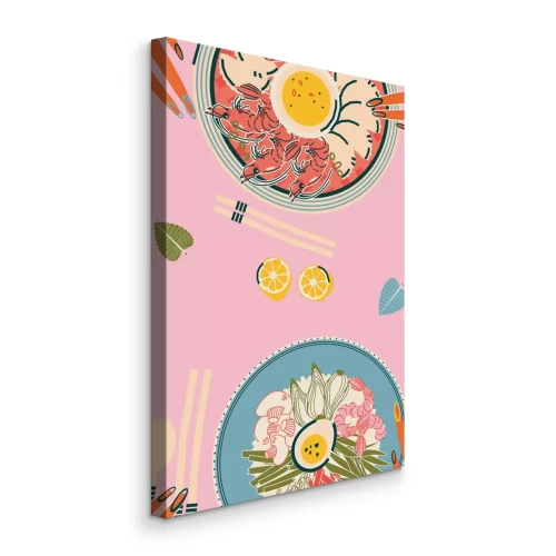 Canvas Sfeervolle Japanse ramensoep