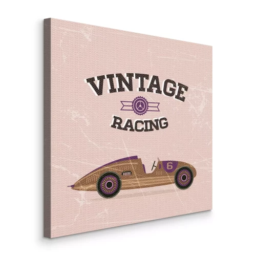 Canvas Gestileerde vintage racewagen