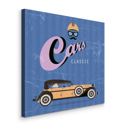 Canvas Oude auto&#39;s, automobiele elegantie
