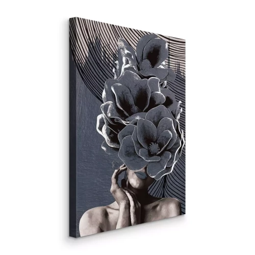 Canvas Portret van een vrouw in een abstract ornament