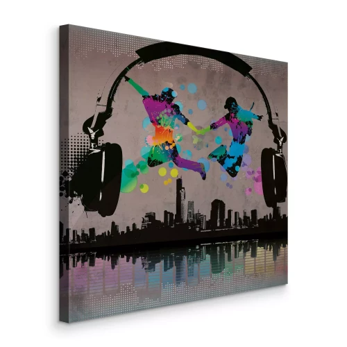 Canvas Vreugde en muziek in stedelijke ruimtes